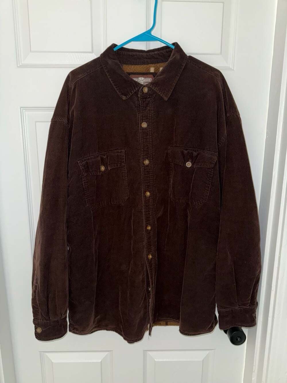 Levi Strauss & Co Men's Brown Corduroy Fleece-Lined Button-Up Shirt Jacket